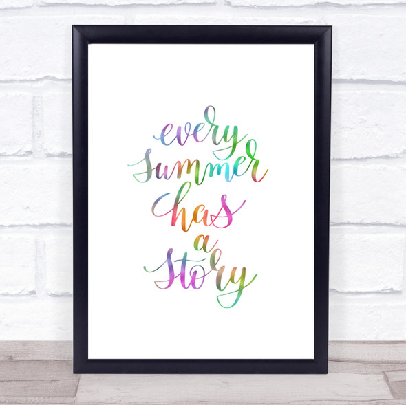 Every Summer Story Rainbow Quote Print