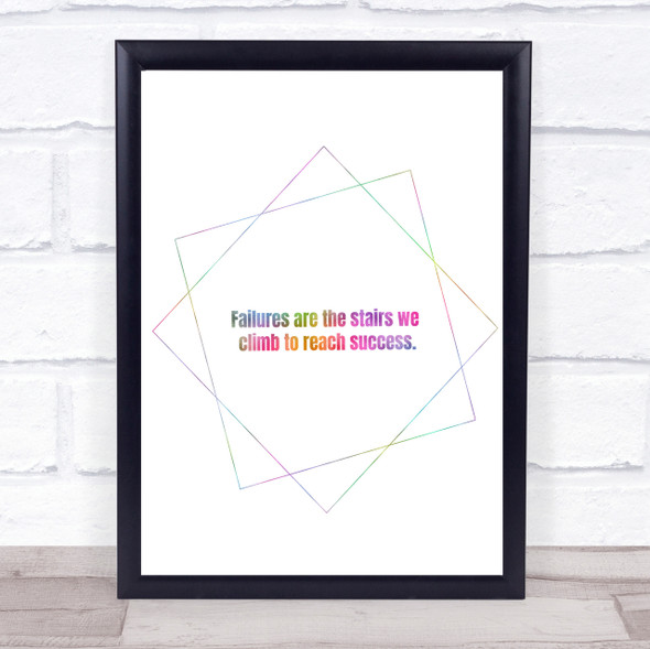 Failures Stairs Success Rainbow Quote Print