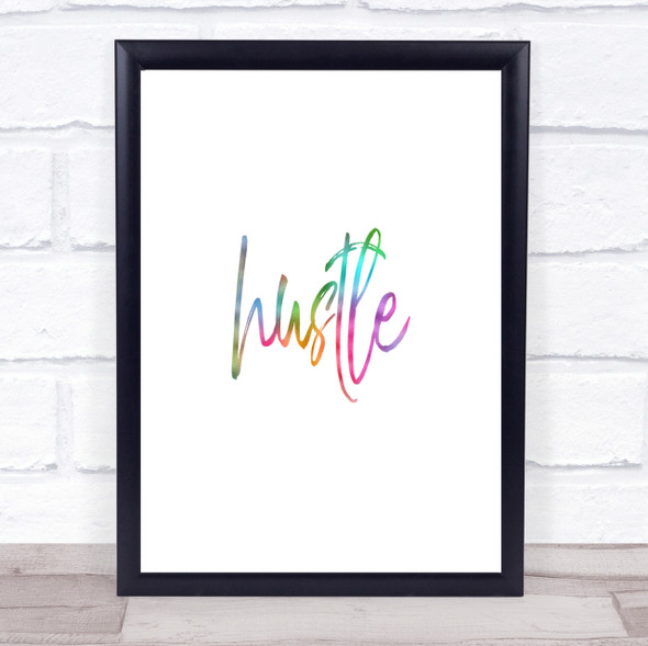 Fancy Hustle Rainbow Quote Print