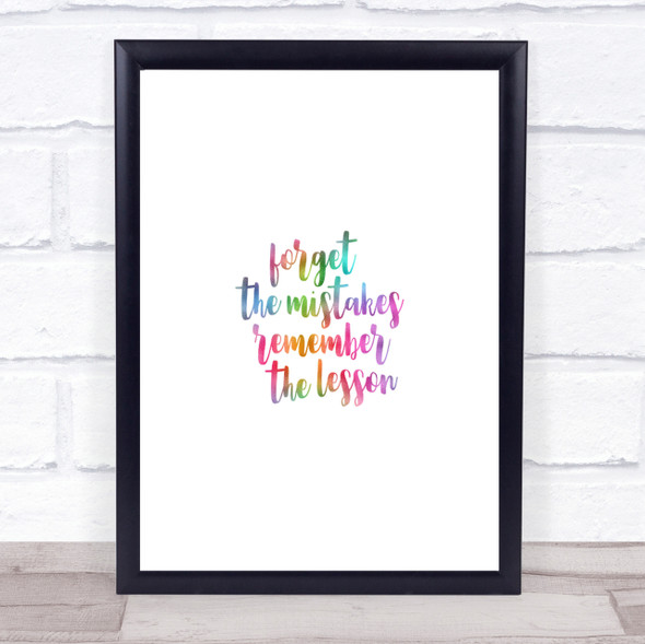 Forget Mistakes Rainbow Quote Print