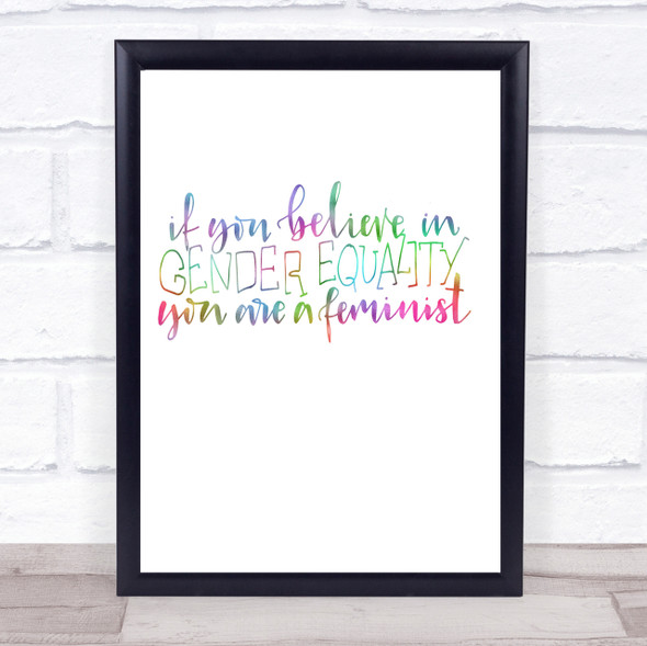 Gender Equality Rainbow Quote Print