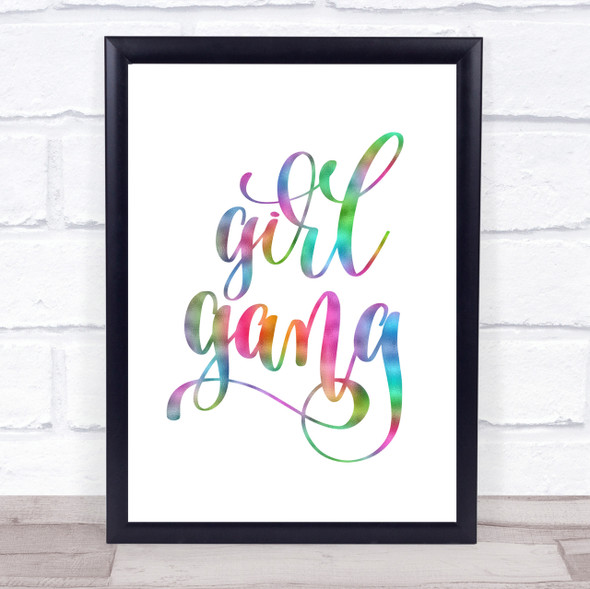Girl Gang Rainbow Quote Print