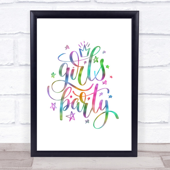 Girls Party Rainbow Quote Print