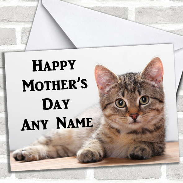 Tabby Cat Personalized Mother's Day Card