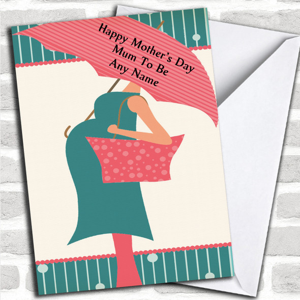 Modern Pregnant Mum To Be Personalized Mother's Day Card