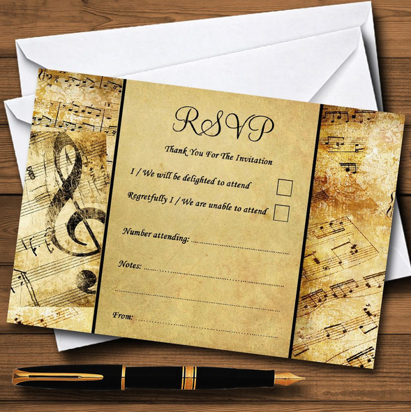 Musical Clefs Personalized RSVP Cards