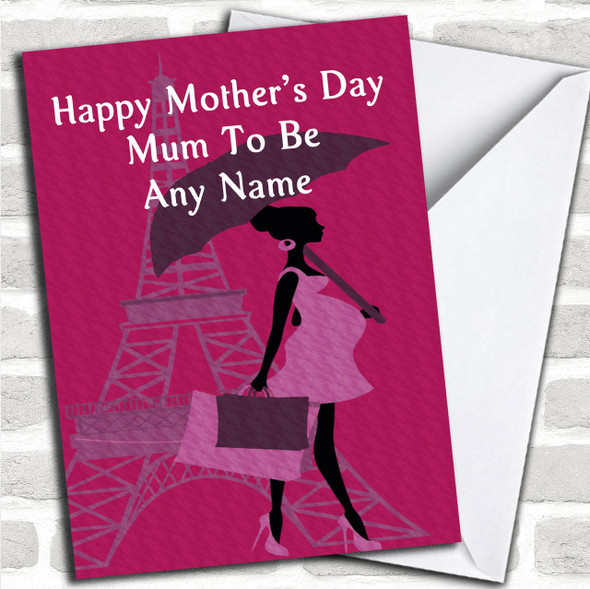 Vintage Paris Pregnant Mum To Be Personalized Mother's Day Card