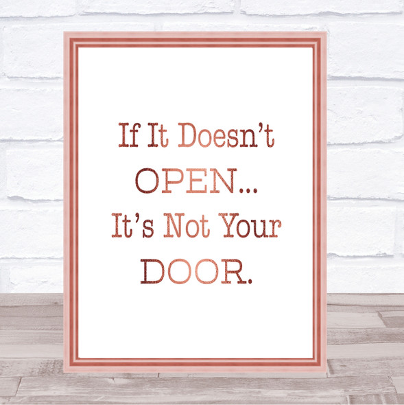 If It Doesn't Open Quote Print Poster Rose Gold Wall Art