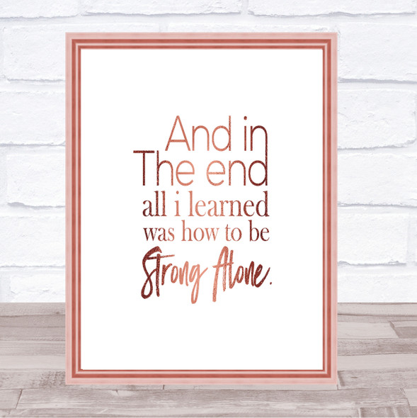 In The End Quote Print Poster Rose Gold Wall Art