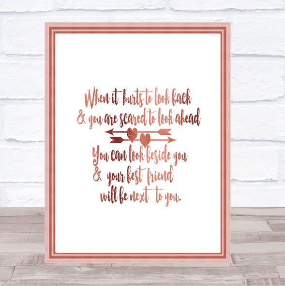 Looking Ahead Quote Print Poster Rose Gold Wall Art