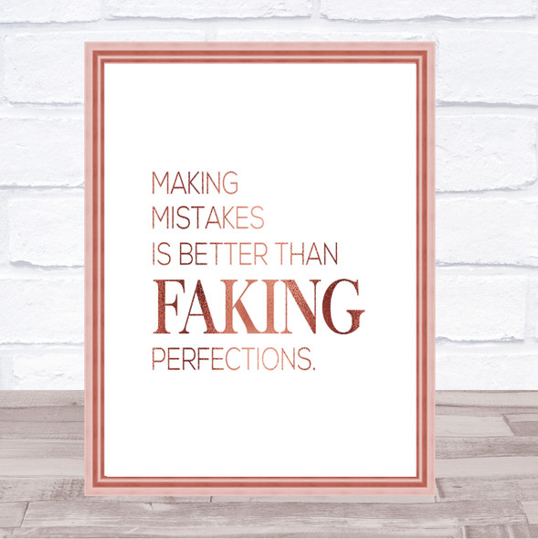 Making Mistakes Quote Print Poster Rose Gold Wall Art