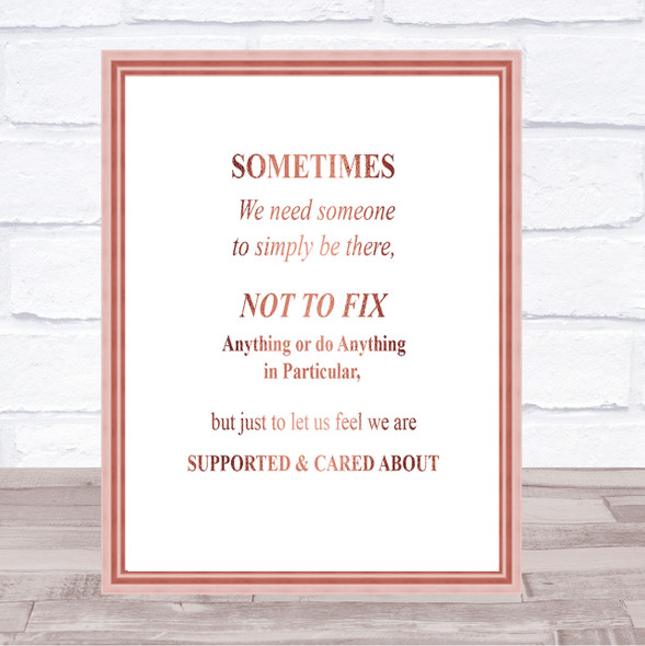 Not To Fix Quote Print Poster Rose Gold Wall Art