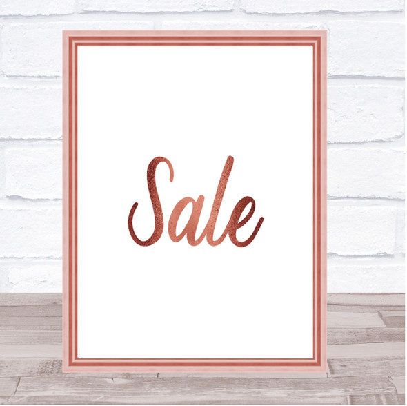 Sale Quote Print Poster Rose Gold Wall Art