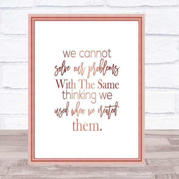 Solve Our Problems Quote Print Poster Rose Gold Wall Art