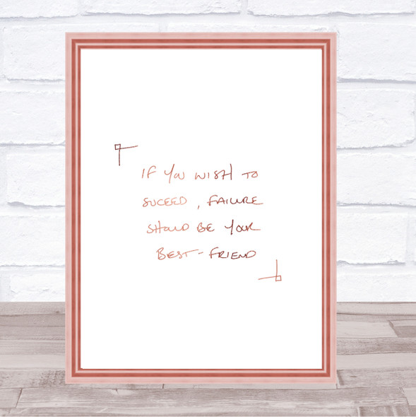 Want To Succeed Quote Print Poster Rose Gold Wall Art