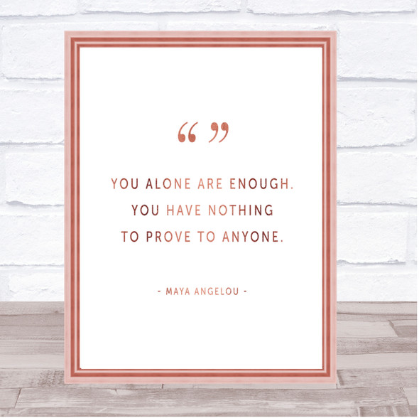 You Alone Quote Print Poster Rose Gold Wall Art