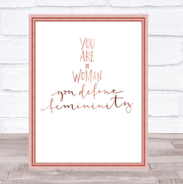 You Are A Woman Quote Print Poster Rose Gold Wall Art