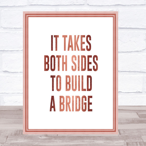 Both Sides Quote Print Poster Rose Gold Wall Art