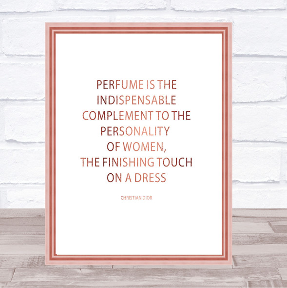 Christian Dior Perfume Quote Print Poster Rose Gold Wall Art