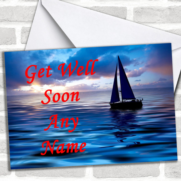 Sailing Boat Personalized Get Well Soon Card