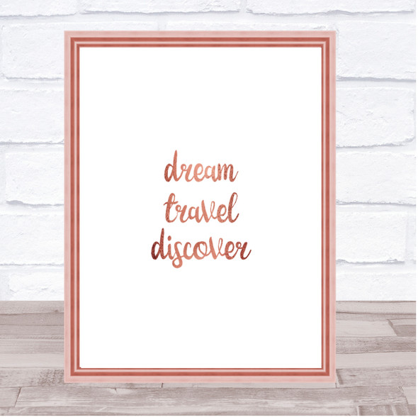 Dream Quote Print Poster Rose Gold Wall Art