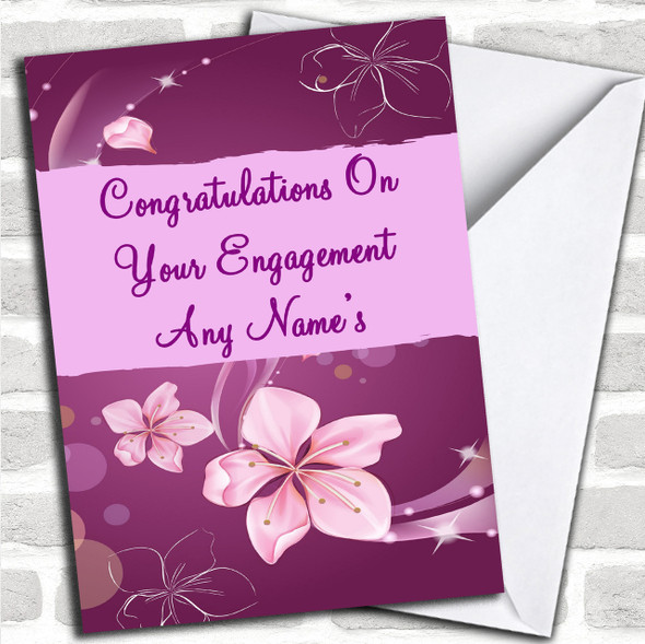 Purple Personalized Engagement Card