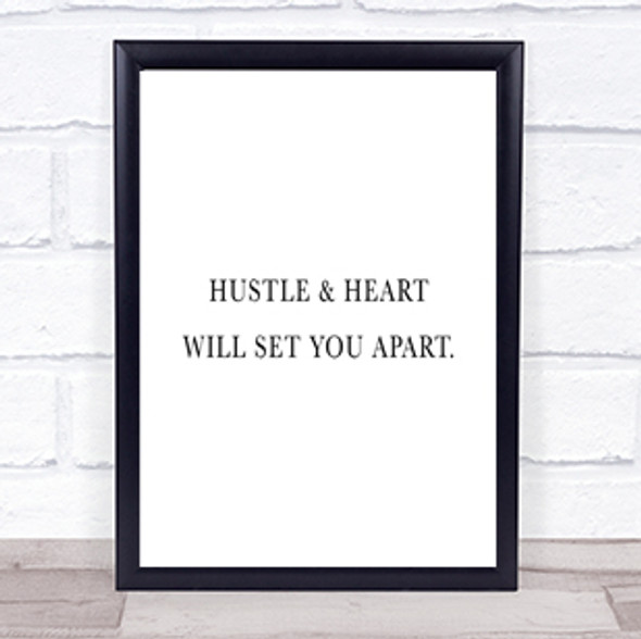 Hustle And Heart Quote Print Poster Typography Word Art Picture