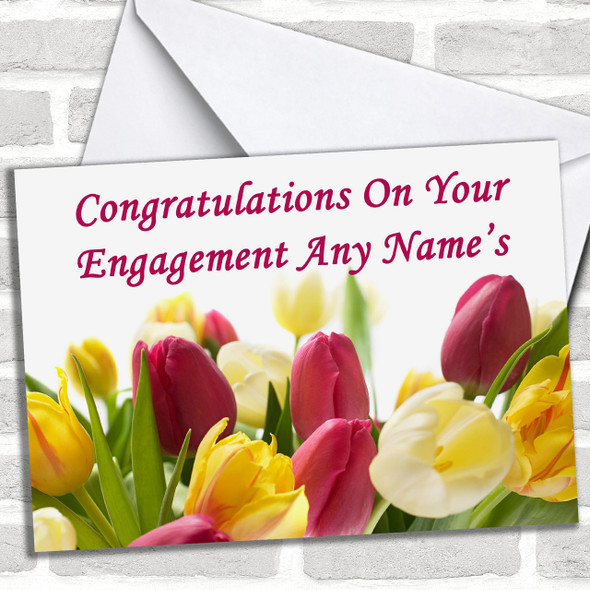 Tulips Personalized Engagement Card