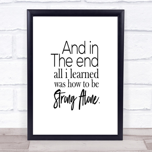 In The End Quote Print Poster Typography Word Art Picture
