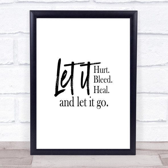 Let It Go Quote Print Poster Typography Word Art Picture