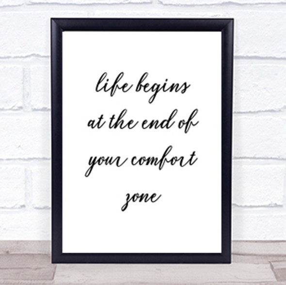 Life Begins Quote Print Poster Typography Word Art Picture