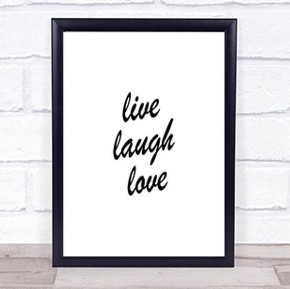 Live Laugh Quote Print Poster Typography Word Art Picture