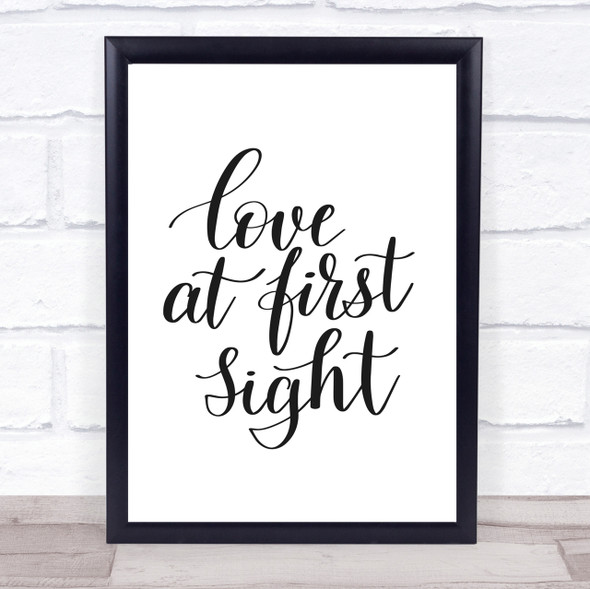 Love At First Sight Quote Print Poster Typography Word Art Picture