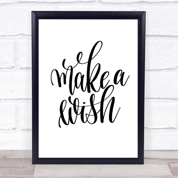 Make Wish Quote Print Poster Typography Word Art Picture