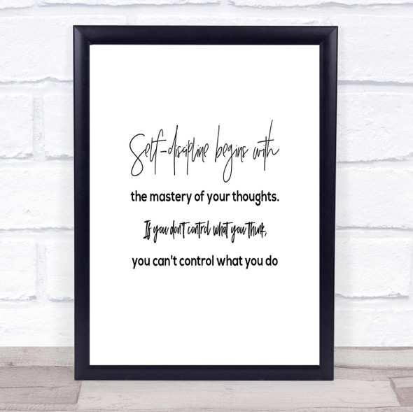Mastery Of Your Thoughts Quote Print Poster Typography Word Art Picture