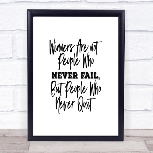 Never Fail Quote Print Poster Typography Word Art Picture