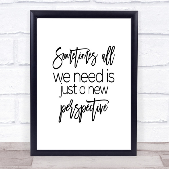 New Perspective Quote Print Poster Typography Word Art Picture