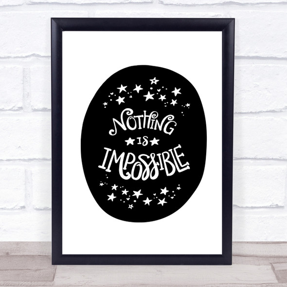 Nothing Impossible Unicorn Quote Print Poster Typography Word Art Picture