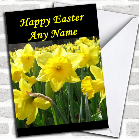 Daffodil Flowers Personalized Easter Card