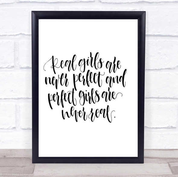 Real Girls Quote Print Poster Typography Word Art Picture