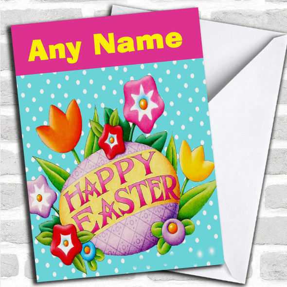 Polka Dot Personalized Easter Card