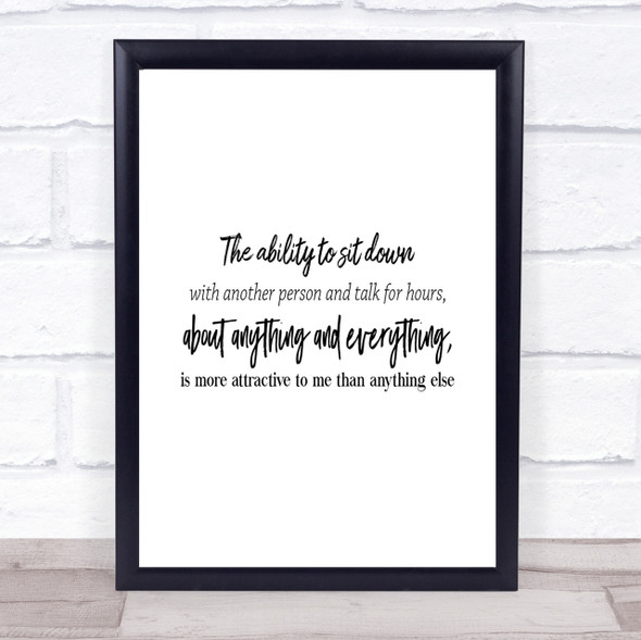 Ability To Sit Down Quote Print Poster Typography Word Art Picture
