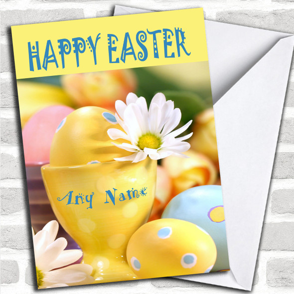 Name On An Egg Cup Personalized Easter Card