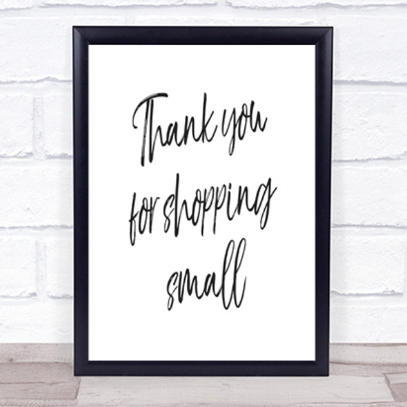 Shopping Small Quote Print Poster Typography Word Art Picture