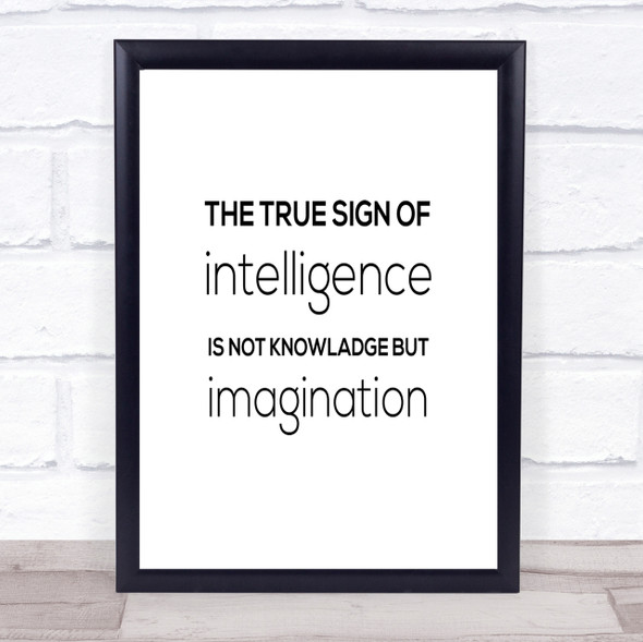 Sign Of Intelligence Quote Print Poster Typography Word Art Picture