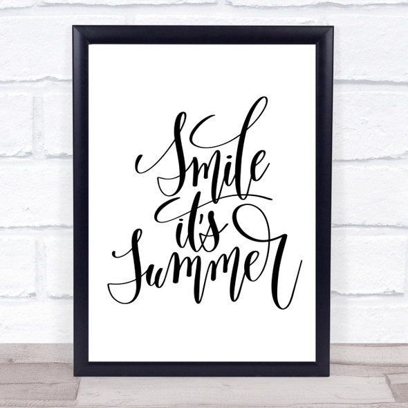 Smile Its Summer Quote Print Poster Typography Word Art Picture