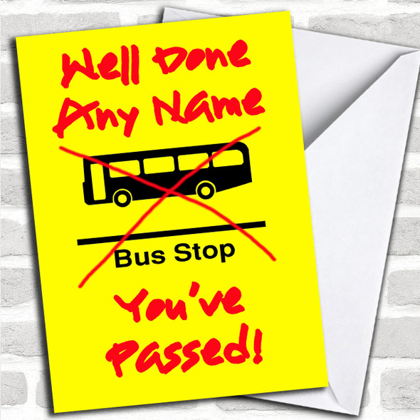 Bus Stop Personalized Passed Driving Test Card