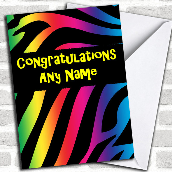 Tiger Animal Print Personalized Congratulations Card