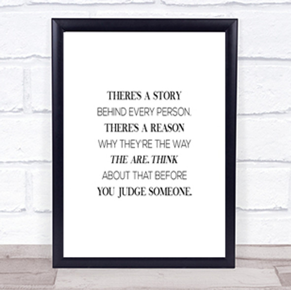 Story Behind Every Person Quote Print Poster Typography Word Art Picture