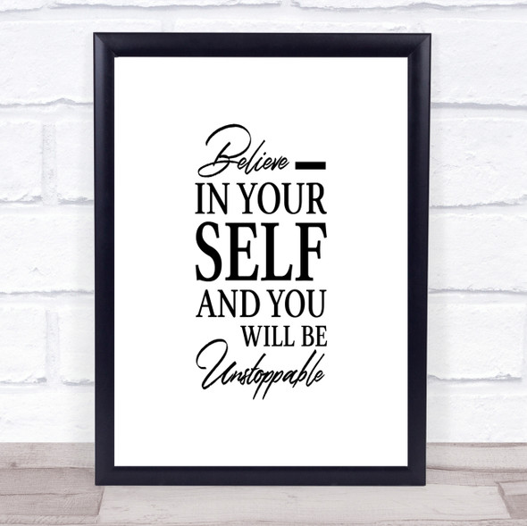 Believe In Yourself Quote Print Poster Typography Word Art Picture